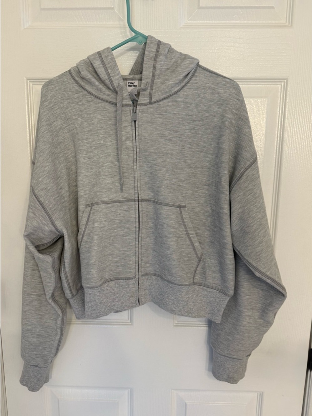 Aritzia Light Gray Wafflex Eddy Zip Hoodie
